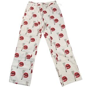 Emotionally Unavailable x Tom Wesselmann Mouth Cigarette Carpenter Pants White L